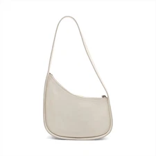The Row Half Moon Leather Shoulder bag White