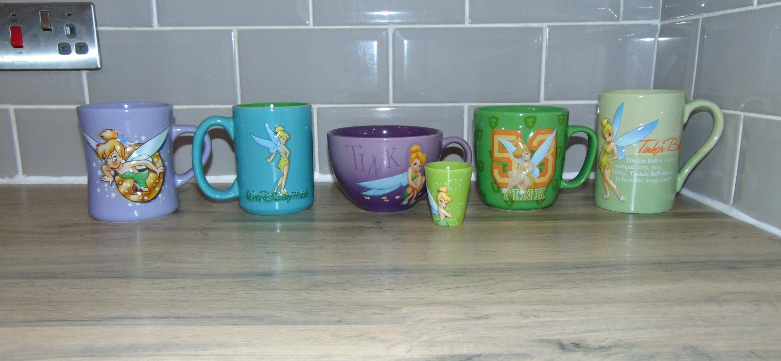 Disney Tinkerbell 3D Embossed Double-Sided Mugs/Cups - Store/Disneyland Resort