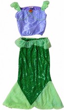 Disney Parks Ariel Little Mermaid Costume Girls L 10 12 2 Piece Sequin Mermaid
