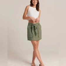 Harper Heritage belted denim green mini skirt small