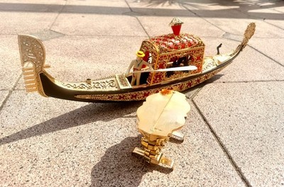 VINTAGE Venetian Gondola with Light, Italian Gondola from the 80s