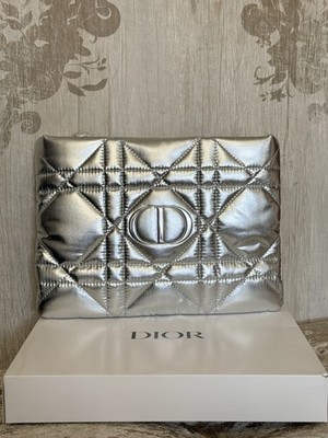Brandneu Discontinued Limited Edition Christian Dior Silber Kosmetiktasche/Beutel