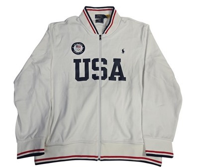 USA Olympic Team Jacket Mens XL White 2020 Ralph Lauren Full Zip