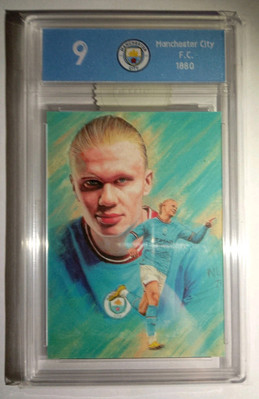 2023 Echo Card Original Sketch Erling Haaland 45/80 Manchester City Artist Sign