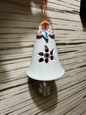 Vintage Artisan Ceramic Bell - Hand Painted Folk Art - Studio Pottery Chime 12cm