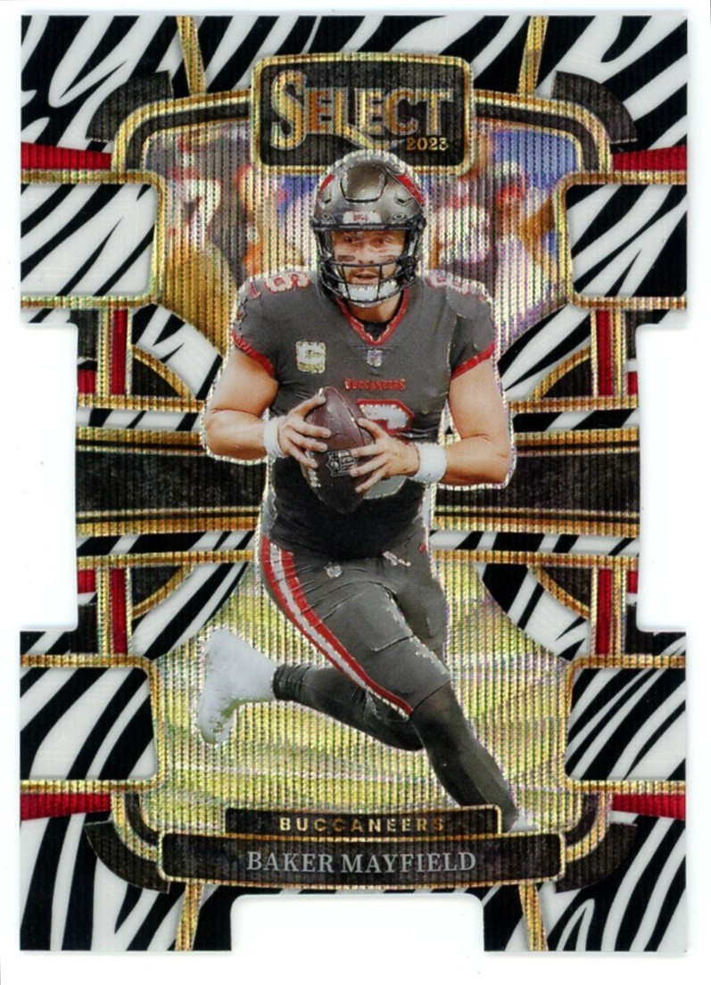2023 Panini Select - Concourse Baker Mayfield #92 Zebra Prizm Die