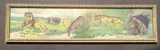 AFRICAN ANIMALS - YARD LONG PRINT - DOWN ON THE CONGO - 36 X 8 - 1904 - RARE