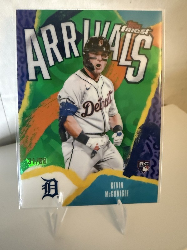 Kevin McGonigle 2026 Topps Finest Green Arrivals /99 Rookie Tigers SP