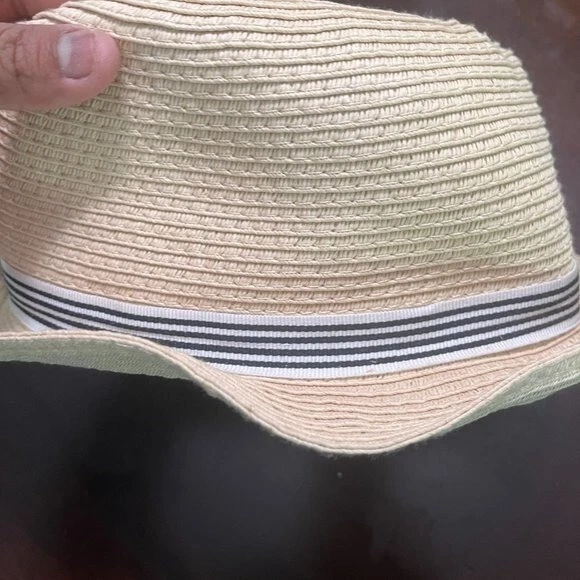 Sombrero para el sol de papel beige Crewcuts blanco azul cinta talla XL exterior Foto 2 de 4