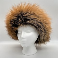 Vintage Genuine Red Fox Fur Lined Headband STOL Scarf Adjustable Closure