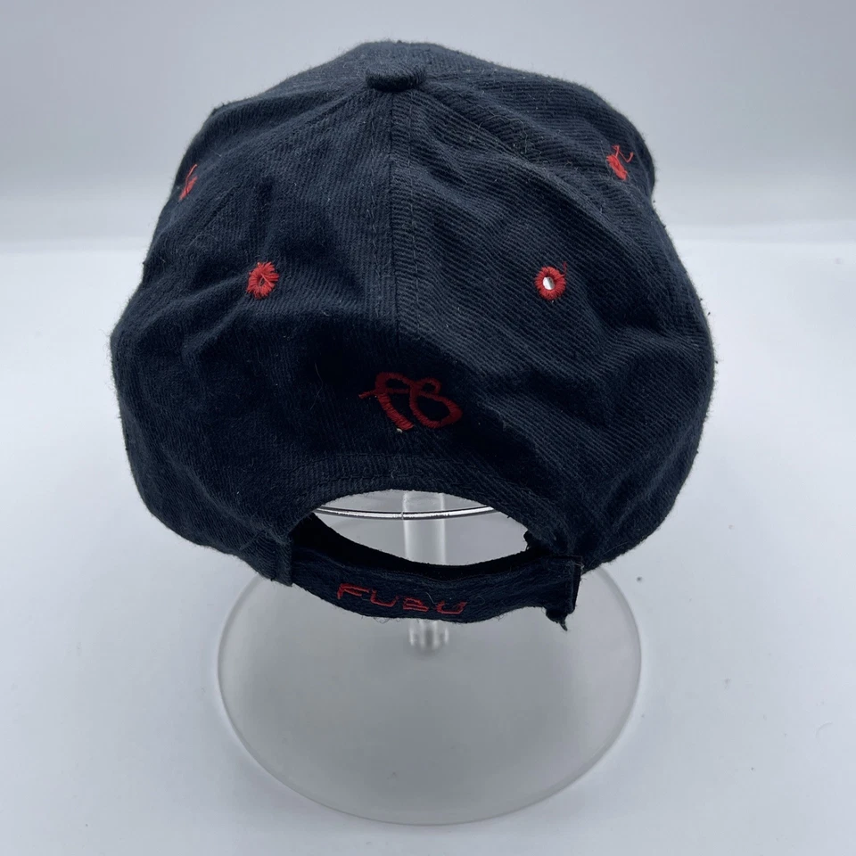 Fubu Flame Embroidered Hat Dark Blue Strap Adjustable Vintage 90s - Image 3 of 4
