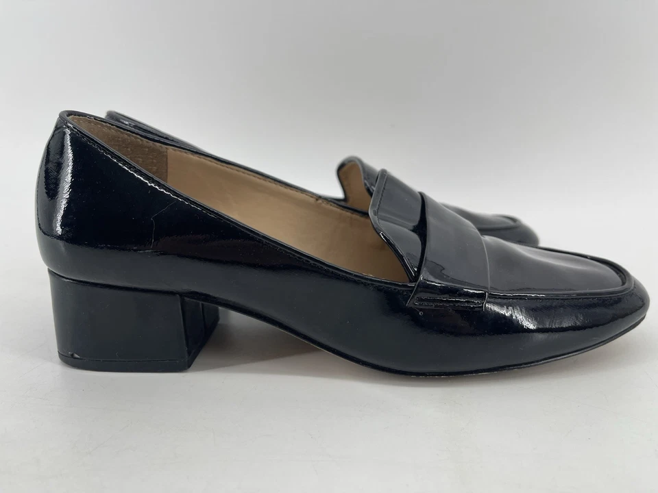 Zapato Antonio Melani Mujer Negro Brillante Tacón Bloque Talla EE. UU. 8 M Envío Rápido Gratis Foto 4 de 4