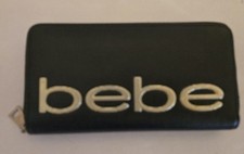 Bebe Wallet Zip Around, Money, Cards, Change, Black 7.5 X 4