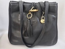 Vtg Dooney & Bourke All Weather Leather Black Pebbled Tote Bag Purse Made in USA