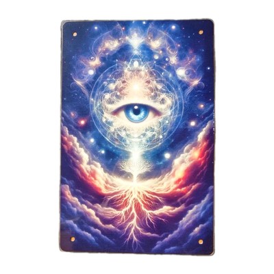 Allsehendes Auge Wandschild, Lebensbaum Wandschild, Deko, Mystiker, Hellseher