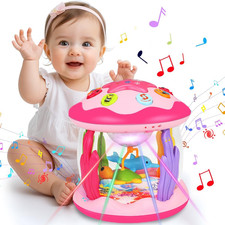 Baby Girl Toys 0-6 Months: Musical Light up Tummy Time Ocean Rotating Toy  Babi