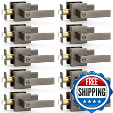 Probrico Interior Privacy Door Lever Handles Lock Gunmetal Black 10 Pack