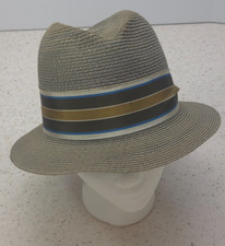 Vintage Resistol Caribbean Sabre Venetian Straw Fedora Hat Self Conforming Sz 7