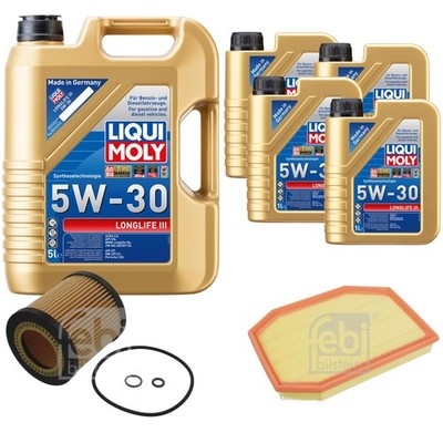 FEBI BILSTEIN Inspektionspaket 9L Liqui Moly 5W30 Longlife3 für BMW 5er F10