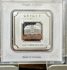 Geiger 100 Gram Security Line Silver Bar in a Plastic Assay