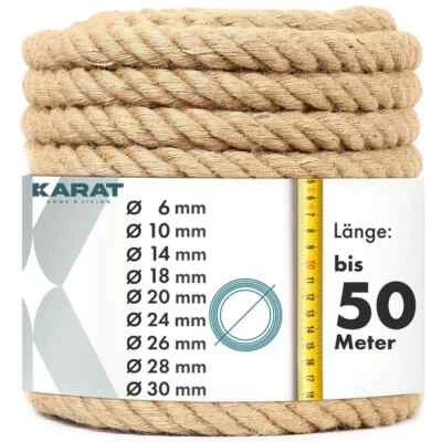 KARAT Juteseil ARNOLD | Robustes Naturprodukt aus 100 % Jute | Jutefasern | Tauwerk