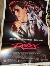Affiche de film vintage REBEL 1985 MATT DILLON promo boutique vidéo originale
