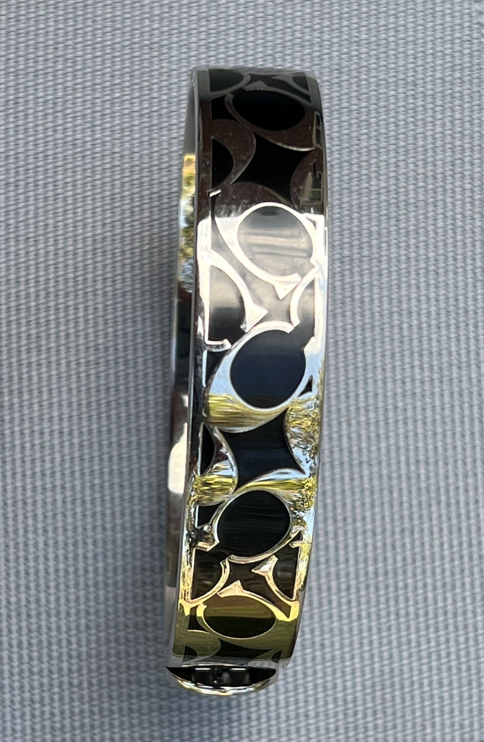 An Authentic COACH Bangle Hinged Bracelet Black E… - image 2