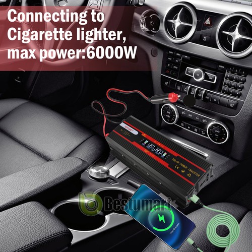 Car Power Inverter 6000W DC 12V to AC 110V 220V Pure Sine Wave Solar Converter - Picture 24 of 70