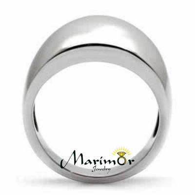 High Polished Stainless Steel Tapered Band Ring For Women - Sizes 5-10, 17mm Width, No Stone Simple Design