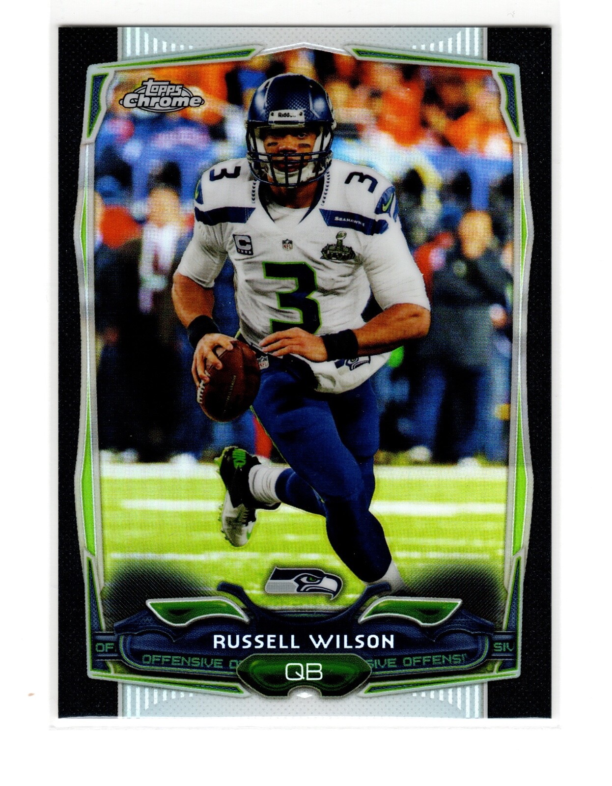 Russell Wilson 2014 Topps Chrome #102 Black Refractor #/299 MVP Seattle Seahawks