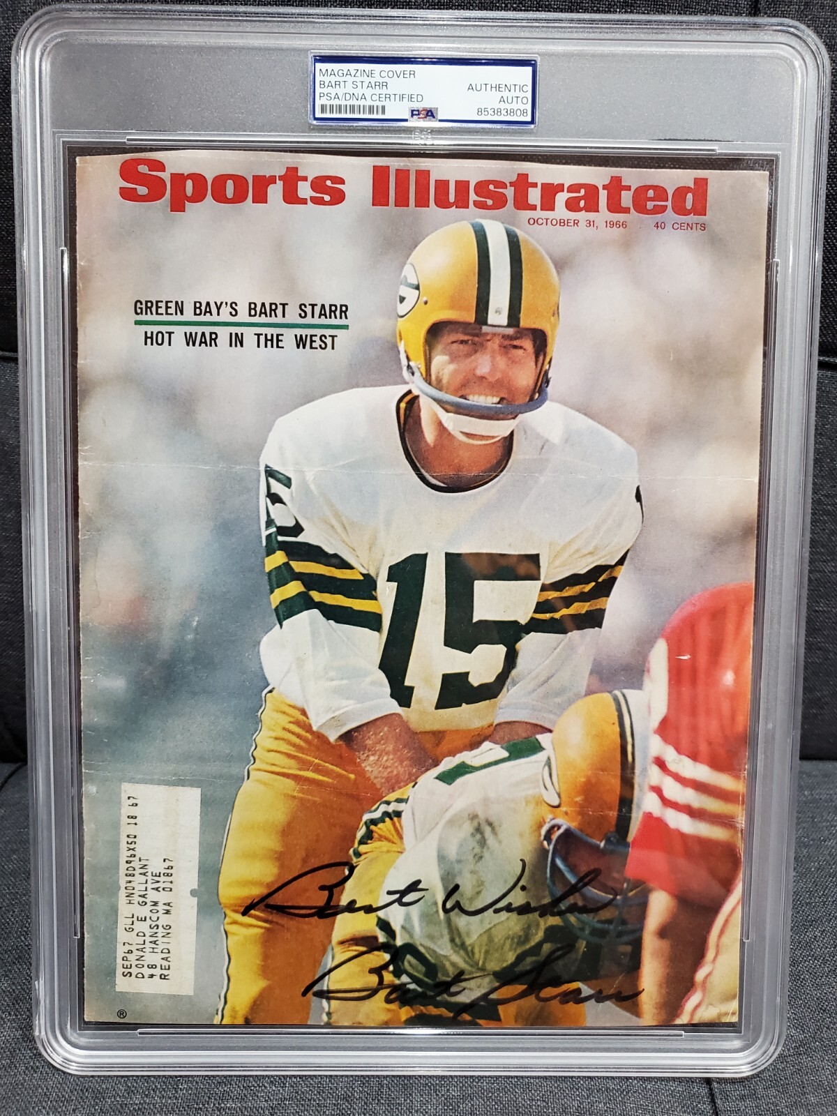 Bart Starr Autographed Signed Green Bay Packers 1966 Sports Illustrated Cover auto PSA/DNA beautiful eye appl 