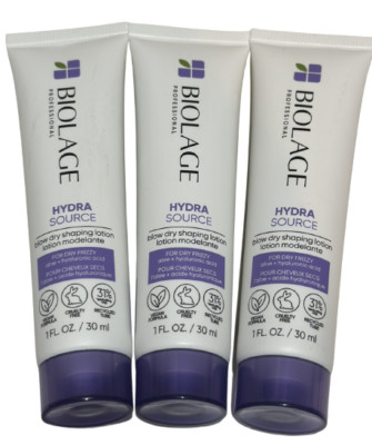 3 Biolage Hydra Source Blow Dry Shapping LOTION 1 Oz 30 mL Each Total 90 ml W19