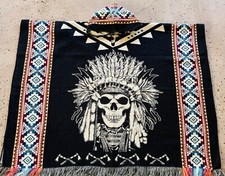 Native American Alpaca Poncho,Unisex One Size. Adult Size Made In Ecuador