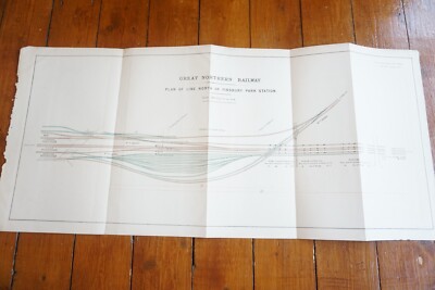 1877 Finsbury Park Station GNR Great Northern Railway Gleisplan Diagramm