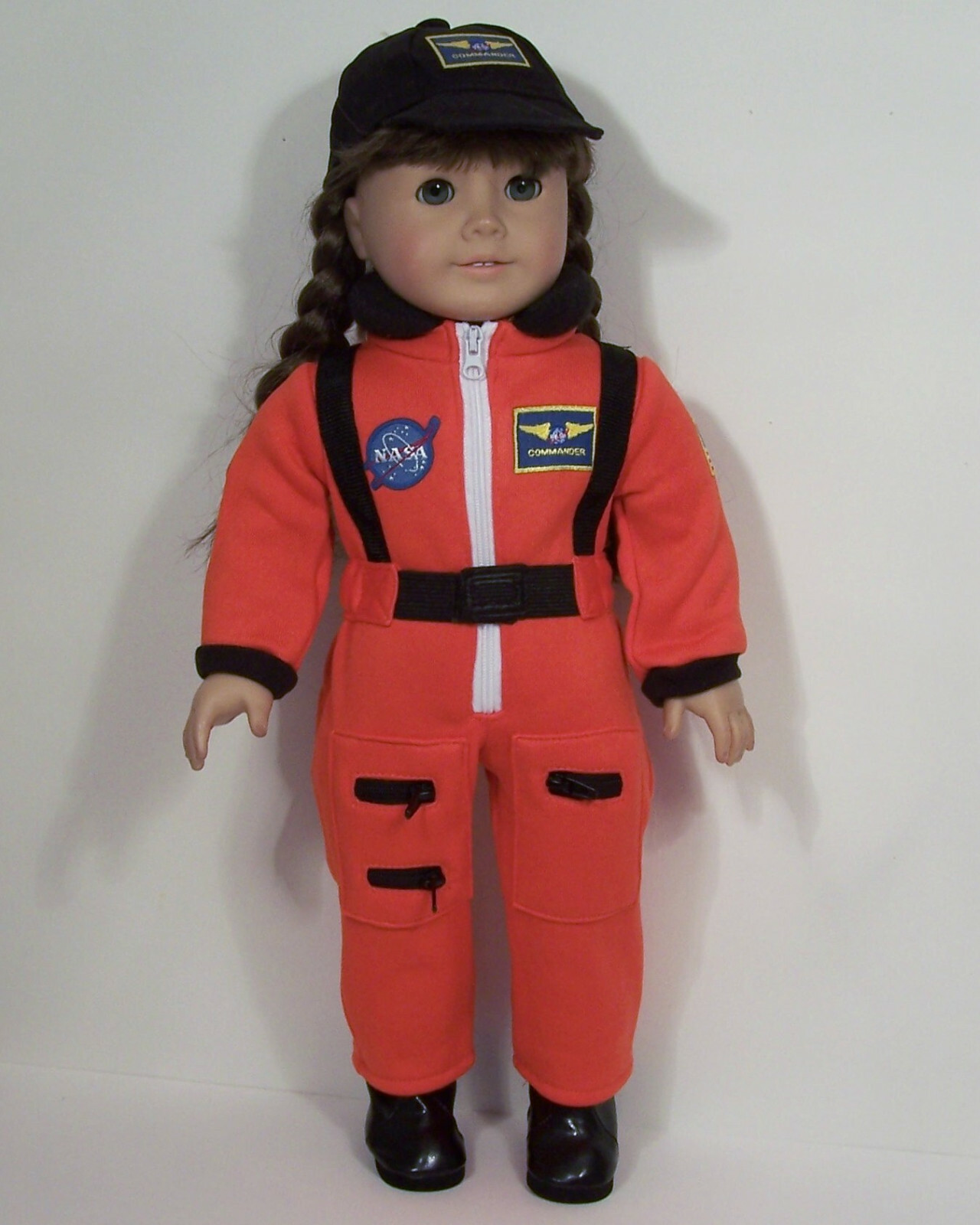 Orange Nasa Astronaut Costume w/Hat Doll Clothes For 18" American Girl (Debs)