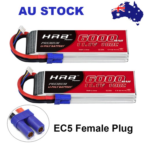 HRB 2pcs 11.1V 5000mAh 3S 50C-100C LiPo-Batterie mit Traxxas TRX-Stecker für RC DJI F450