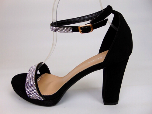 NEW! Top Moda EMMA Women's Ankle Strap Dress Sandal Block Heels Size 8.5 Black - Picture 7 of 14