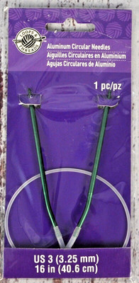 Loops & Threads 16'' (40.6 cm) Aluminum Circular Knitting Needles  US 3 (3.25 mm)