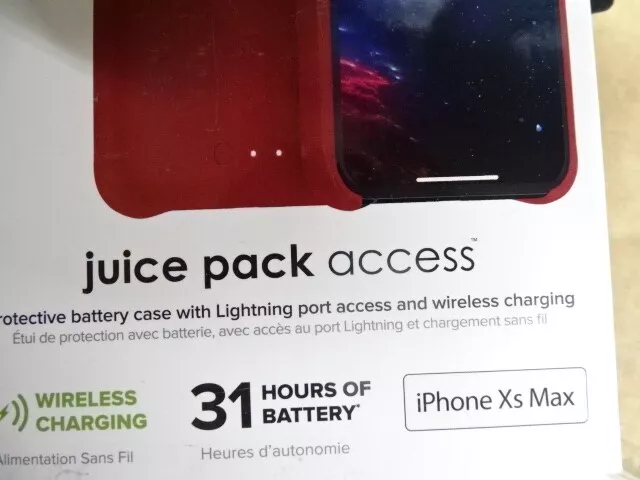 mophie Juice Pack Access Battery Case for Apple iPhone XS Max - Deep Red  for sale online