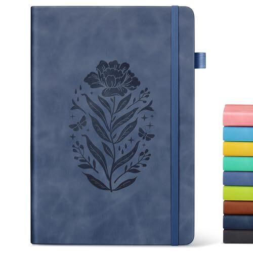 Lined Journal Notebook for Men Women Leather Journals for Writing, A5 Grayblue