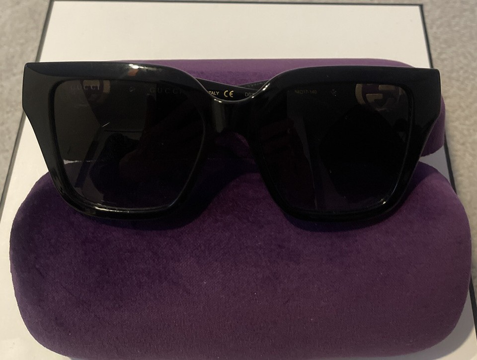 Gucci Logo Sunglasses Black Authentic GG 1023S | eBay