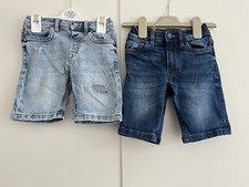 Boys 2-3 Years NEXT Denim Short Bundle Light Dark Blue GC