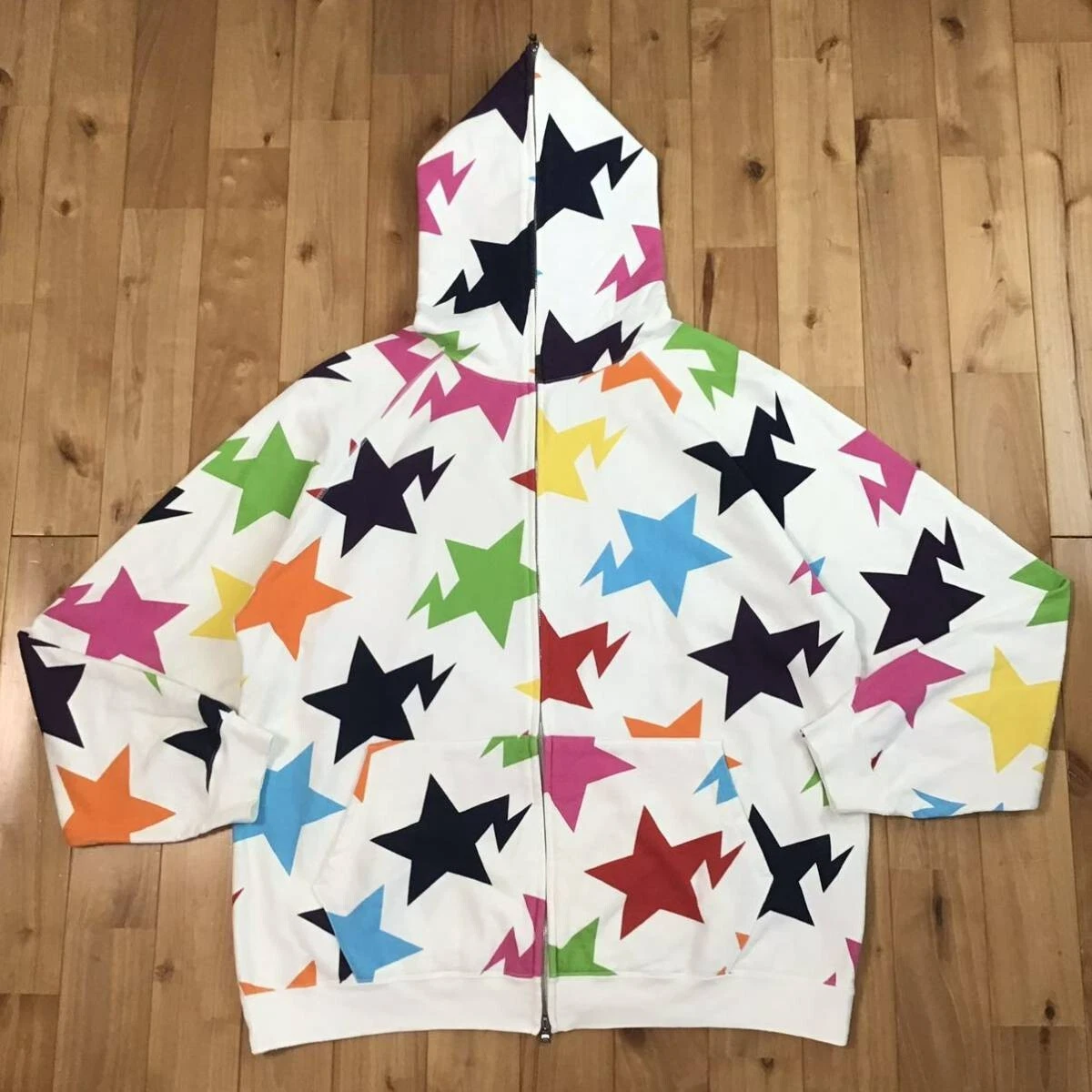 2006 BAPE STA full zip hoodie multi color a bathing ape star