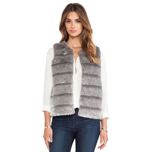 JOIE Andrina Faux Fur Jacket Vest Size 