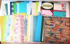 12x12 Random Scrapbook Paper Lot of 52 Assorted Colors  Patterns