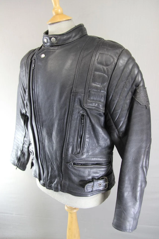 AKITO MERMERCURY PLUS КЛАССИЧЕСКАЯ ЧЕРНАЯ КОЖАНАЯ БАЙКЕРСКАЯ КУРТКА С ЗАЩИТОЙ СПИНЫ 42-44» - Изображение 4 из 4