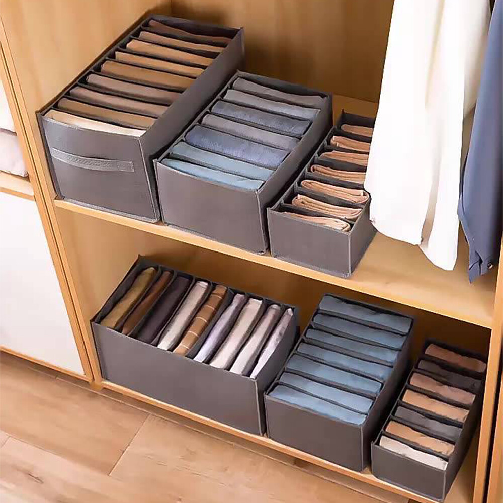 Jeans Compartment Storage Box Closet Clothes Drawer Mesh Separation Box Divider-image