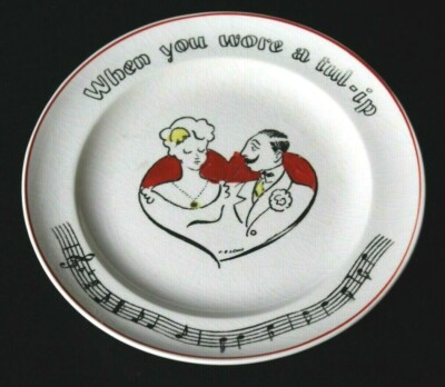 Vintage Fondeville Songs Party Plate WHEN YOU WORE TUL-IP Tulip Valentines