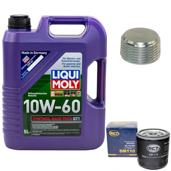 MotoröL Set 10W-60 5 Liter + ÖLfilter + Schraube FüR Alfa Romeo 164 Lancia Dedra-image