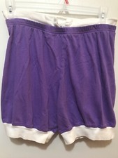 Shorts VTG 90s Women's Purple White High Waisted Mom 100 Cotton Elastic SZ LG